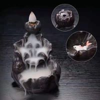 （HOT NEW）กระถางธูป Backflow CenserSandalwood Joss StickTower Censer Backflow Incense Burner HolderHome Decor