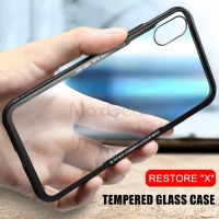 เคสกระจกเทมเปอร์ TPU นิ่มกระจกอย่างหนาไฮบริดสำหรับ Iphone 5 5S Se 6 6S 7 8 Plus X XR XS Max