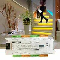 บันได LED Motion Sensor Controller DC 12V 24V 32ช่องในร่ม PIR Night Light Dimmer อัตโนมัติบันไดบันไดแถบยืดหยุ่น