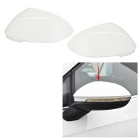 1Pair Car White Rearview Side Glass Mirror Cover Trim Rear Mirror Covers Shell For-VW Golf 8 MK8 2021 2022