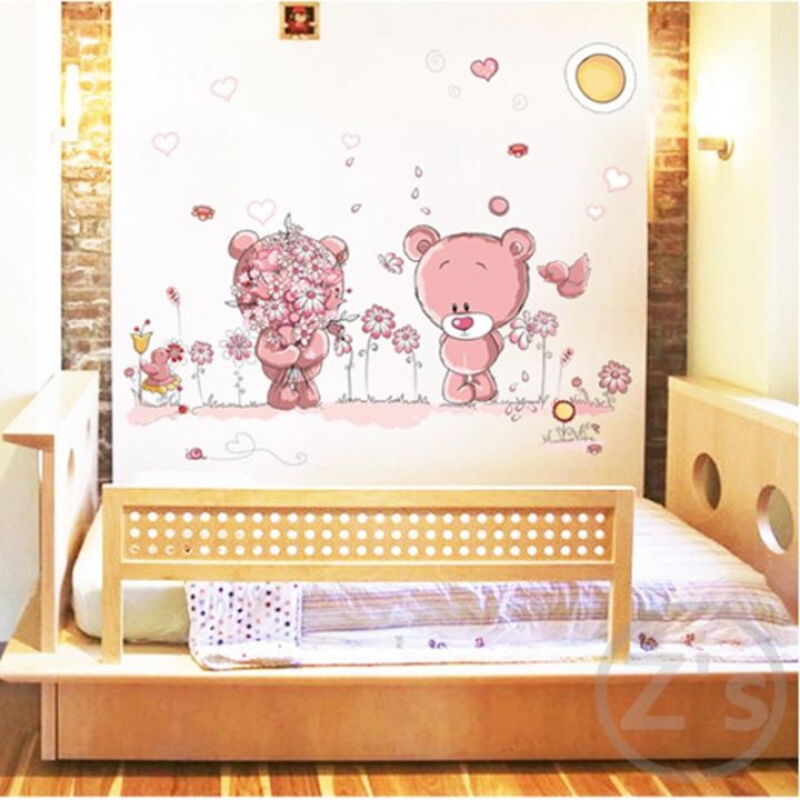 sale-nancarenko1977-สติกเกอร์ติดผนังขนาด140-165ซม-รูปหมีสีชมพูน่ารักสำหรับตกแต่งห้องเด็กเนอสเซอรี่