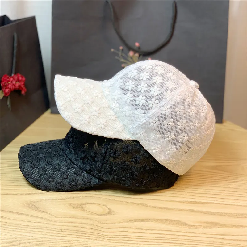 Thin Printed Lace Hats for Women, Baseball Cap, Sun Protection and Shading,  Hollow Duck Tongue Hat, Breathable Sun Hat, 2023 - AliExpress