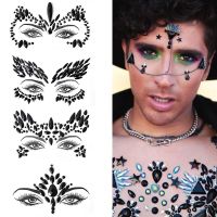 hot！【DT】△  Resin Rhinestone Face Stickers Disposable All Masquerade Eyebrow