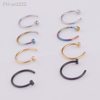 1pc/lot 6/8/10mm Punk Stainless Steel Fake Nose Ring C Clip Lip Ring Earring Helix Rook Tragus Faux Septum Body Piercing Jewelry