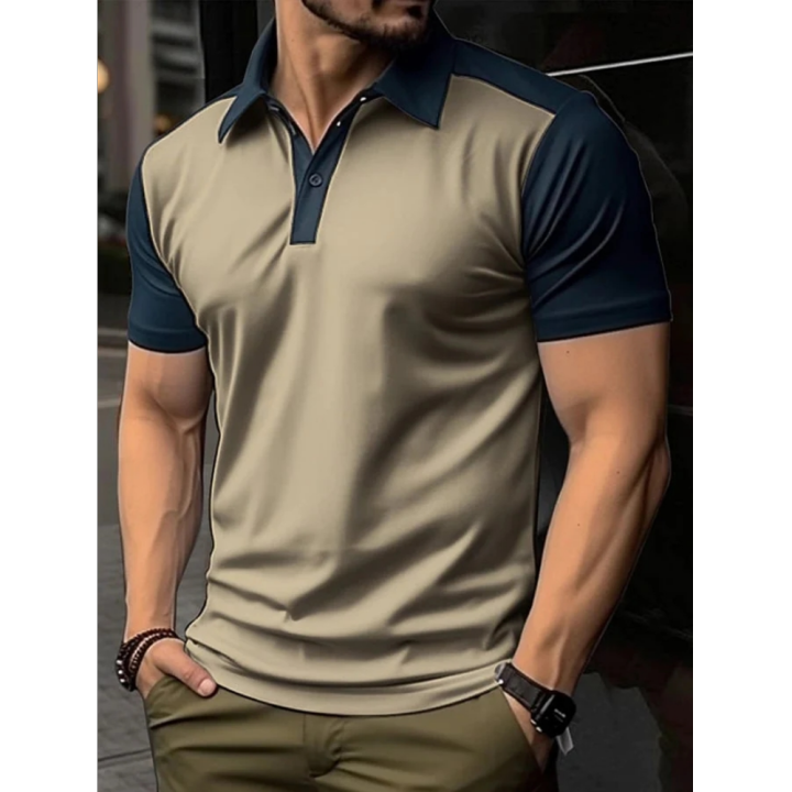 เสื้อโปโลวันหยุดสำหรับผู้ชายเสื้อปกลำลองทรงหลวมพิมพ์ลาย3d-เสื้อแนวสตรีทแขนสั้นสำหรับผู้ชายใส่ในฤดูร้อน
