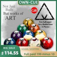 【LZ】▲  AXD16pcs Balls Set 57.2mm Taiwan Resin Balls Marble Pattern Pool Cue Balls Smooth Unique Billiard Accessory Ball Papers As Gift