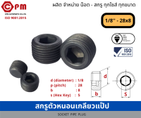 สกรูตัวหนอน เกลียวแป๊ป 1/8 - 28x8  [SOCKET PIPE PLUG]