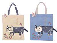 top●Japan KUSUGURU Embroidery Cat Climbing Handbag Handbag Study Bag IPad Bag Shopping Fabric 901