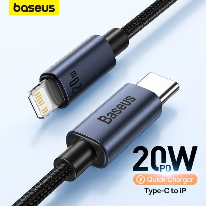 baseus-pd-20w-usb-c-สำหรับ13-12-11-pro-max-ชาร์จเร็วสำหรับ-xr-8-usb-type-c-กับ-lightning