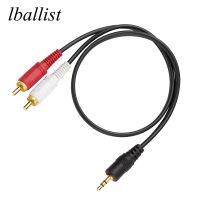 lballist Gold Plated 50cm 3.5mm Stereo Jack Male to 2RCA Male Audio Cable For Speakers Amplifier No Shielded Cables