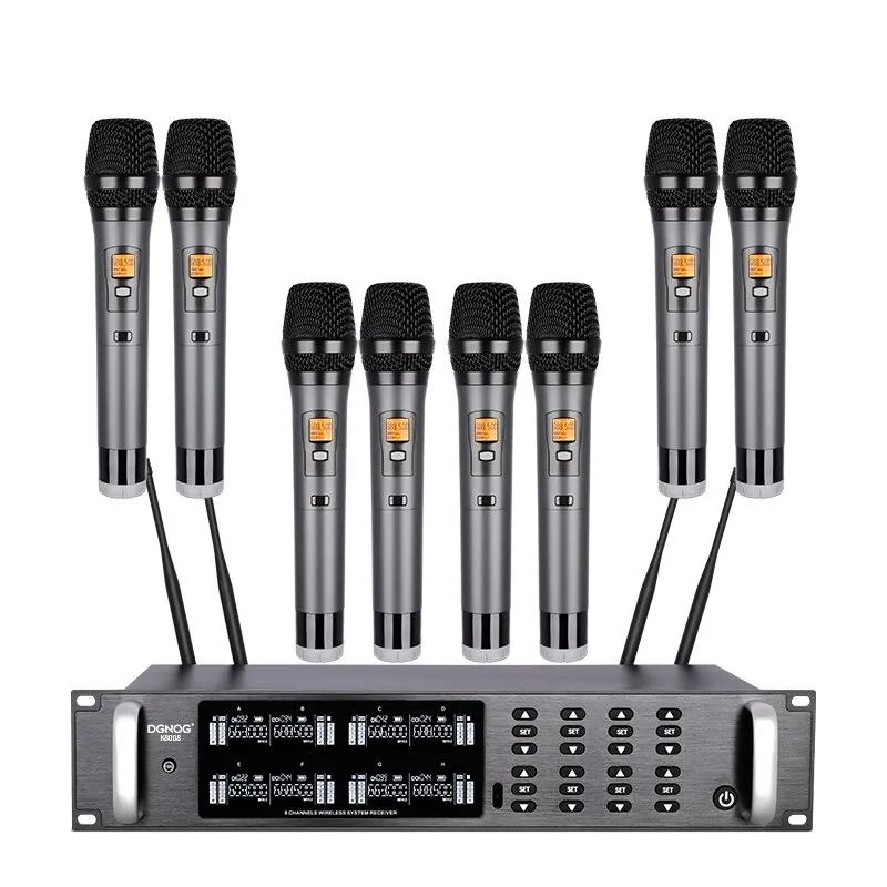 Professional UHF Wireless Microphone System 8-Channel Cordless