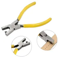 2mm Hole Dia Hole Punch Pliers Watch Leather Belt Canvas Paper Easy Punching Tags Card Holder Yellow Handle Eyelet Puncher  Pliers