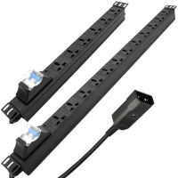 รางปลั๊กไฟ PDU  หน่วยจำหน่ายไฟฟ้า  ปลั๊ก C14 2-17 way universal socket 16A air switch 2M extension cable