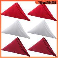 YIJIAN1984918 ตกแต่งงานแต่งงาน ซักได้ นุ่ม ผ้าเช็ดปากสำหรับอาหารค่ำ สีแดงเข้ม ผ้าปูโต๊ะแต่งงาน ผ้าเช็ดปาก