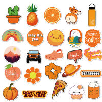 50PCSset Warm Orange Vsco Sticker Decal Pizza Fruit Pegatina For DIY Laptop Phone Skateboard Suitcase Cute Girl Stickers