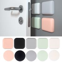 1Pc 2Pcs Silicone Self Adhesive Door Stopper Wall Protectors Door Handle Bumpers Mute Stickers Round Square Wall Protector Pad Decorative Door Stops