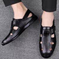 Summer Men Sandals Soft PU Leather Men Shoes Anti Slip Hollow Out Casual Male Sandals Comfortable Business Men Shoes