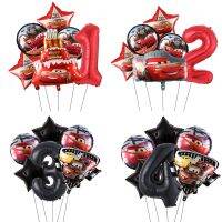 【YF】 Cartoon Racing Cars Helium Foil Balloons Car Shield Number Boys Birthday Baby Shower Decoration Kids