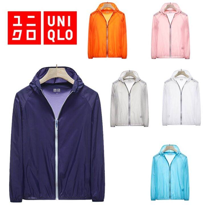 uniqlo-เสื้อกันยูวี-upf50-เสื้อกันแดดชายบางระบายอากาศได้-เสื้อกันแดด-เสื้อแขนยาวมีหมวก-เสื้อกันuv-ระบายอากาศได้ดี