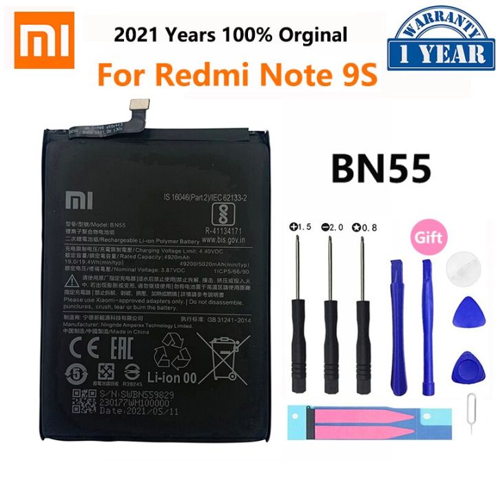 100-original-xiao-mi-bn55-5020mah-แบตเตอรี่โทรศัพท์สำหรับ-xiaomi-redmi-หมายเหตุ9-s-หมายเหตุ9-s-note9s-เปลี่ยนแบตเตอรี่-bateria