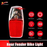 ☈∏❁ Jueshuai MTB Road Bike Mudguard With LED Rear Light Bike Fender Wings Cycling Mountain Bike Durable Fenders Cycling Accessories