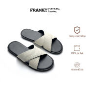 Dép Da Nam Franky Snake X Mark Slippers - White Vân Da Rắn Bảo Hành 1 Năm