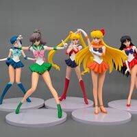 หุ่นอะนิเมะเซเลอร์มูน Venus ทักซิโด Usagi Tsukino 5ชิ้นตุ๊กตาของเล่นโมเดลน่ารักทำจาก Pvc สำหรับเด็กผู้หญิง