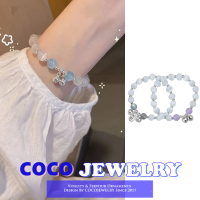 แฟชั่นมูนสโตนคริสตัลเบลล์สร้อยข้อมือหญิงเกาหลี Ins สไตล์คู่สร้อยข้อมือ COCOJEWELRY