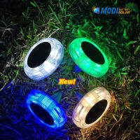 MODI โคมไฟปักสนามโซล่าเซลล์ แสงขาว/เหลือง/ฟ้า/เขียว 2W garden light ไฟปักดิน กันน้ำ IP65 ทนแดด ไฟตกแต่งส่วน