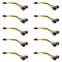 10 Pcs 6-Pin Pci-E to 2Xpcie 8 (6+2)-Pin 20cm Computer Graphics Power Supply Extension Cable for GPU VGA Splitter Power