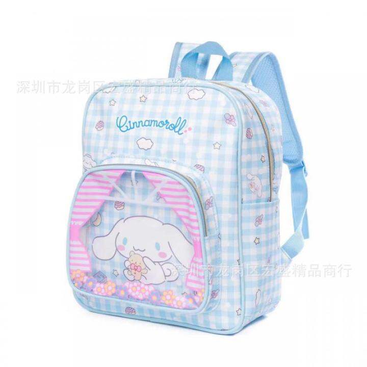 sanrios-kawaii-hello-kittys-cinnamoroll-kuromi-my-melody-cartoon-cute-leather-transparent-childrens-backpack-school-bag