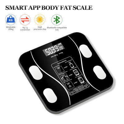 Digital Bathroom Scale Balance Weighing Blue tooth Compatible Smart Wireless Body Fat BMI Scale Auto yser Body Weight Health