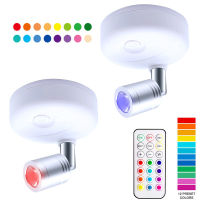 Battery Operated RGB LED Wall Light Indoor Dimmable Wall Spotlight Wireless Timer Night Lamp Remote Control Home Party Lighting