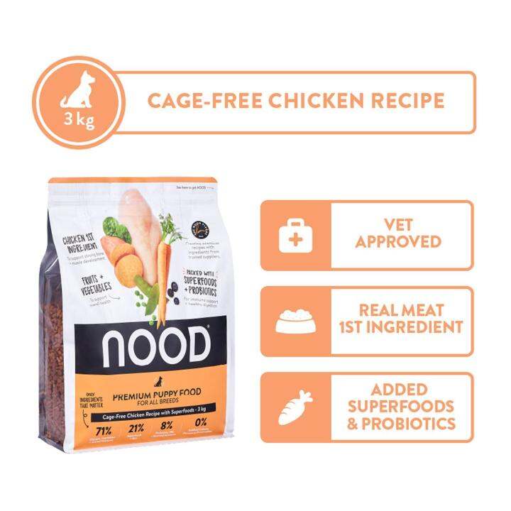 NOOD Puppy Dry Food Cagefree Chicken 3 kg Lazada Singapore