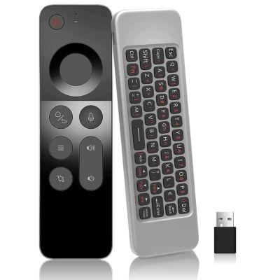 Ultra-thin 2.4G Wireless Air Mouse IR Learning Voice Remote Control Smart TV Gyroscope with Mini Keyboard for TV BOX PC Computer