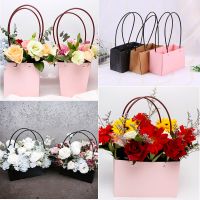 10Pcs Gift Box Jewelry Packaging Portable Flower Basket Florist Handy Flower Bags DIY Rectangle Paper Boxes Wrapping Supplie Gift Wrapping  Bags