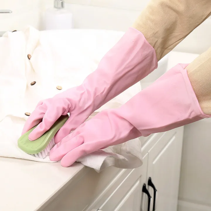 Emulsion dishwashing gloves kitchen waterproof rubber durable thin