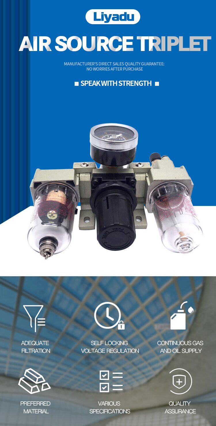 Durable Air Compressor Filter Regulator Relief Regulating Valve AC2000-02 