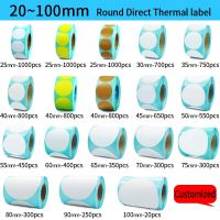Direct Thermal Labels Roll Color / White Round Stickers 1 Rolls Packing Seal Label Sticker