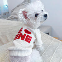 Valentines Day Pet Sweater Cozy Dog Sweatshirt Dog Hoodie With Letter Pattern O-Neck Dog Pullover Cute Dog Sweater