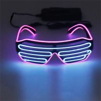 Two color EL Light emitting Led Luminous Glasses Cold Light Flashing Glowing Glasses Led Blind Glasses Festival Christmas Props