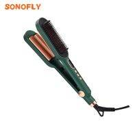 JJJG SONOFLY หวีม้วนที่หนีบผมสามลอน2 In1พร้อมจอแสดงผล LCD JF-722เครื่องมือจัดแต่งทรงผมครีมบำรุงผม25มม.