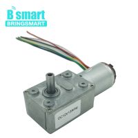 Bringsmart เครื่องเข้ารหัส JGY-370B หนอนมอเตอร์เกียร์12V ความเร็วต่ำ4-115RPM ปรับความเร็วกลับด้านได้เกียร์โลหะสำหรับ DIY