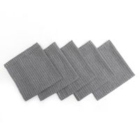 【cw】 Gray Durable Cloth Napkins With Border 40x40cm Airplane Home Restaurant Soft Comfortable Table Cloth Square Cotton Napkin 3PCS