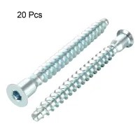 20Pc 7x39/49/59/69mm Hex Socket Drive Countersunk Head Furniture Confirmat Screws Wood Self tapping Connecting Screw Zinc Plated