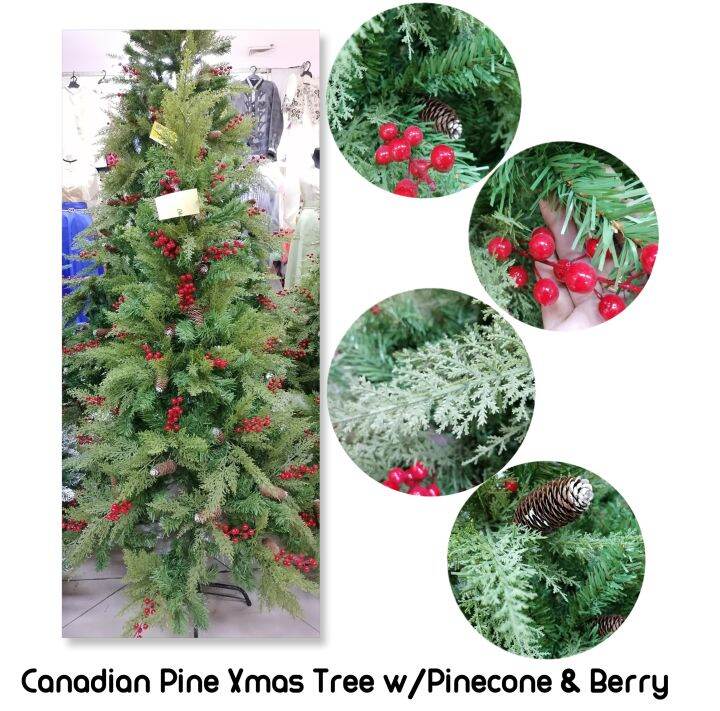 Canadian Christmas Trees with Pinecone And Berry"s 4ft,5ft,6ft,7ft