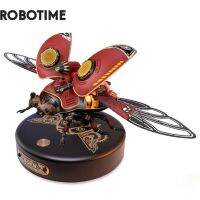 MI02รูปแมลงปีกแข็งลาย Robotime Rokr Scout Beetle ABS สไตล์พังก์โลหะปริศนา3มิติสำหรับเด็กผู้ชายการประกอบง่ายการออกแบบทางกลของเล่น DIY หุ่นขนาดเล็ก