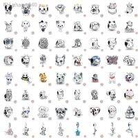 New Hot Bear Dog Cat Unicorn Monkey Owl Bead fit Original Pandora Charms Silver 925 Bracelet for Women Fine Jewelry Wholesale