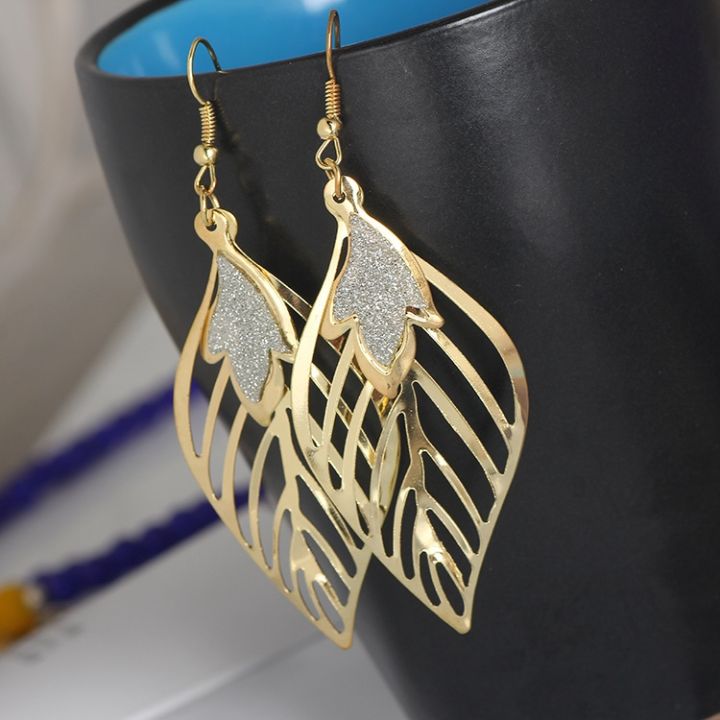 leaf-styles-alloy-fashion-dangle-earring-geometric-drop-earring-jewelry-accessories-vintage-female-earrings