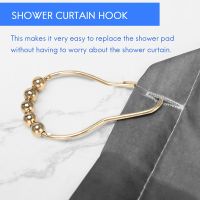 Easy Install Rustproof Shower Curtain Hooks Frictionless Stainless Steel - Easy Glide Shower Rings for Shower Curtains Rods Polished Gold Set of 12 Hooks